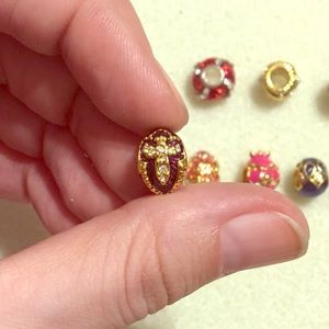 Artisan "Faberge" royal purple Easter egg bead